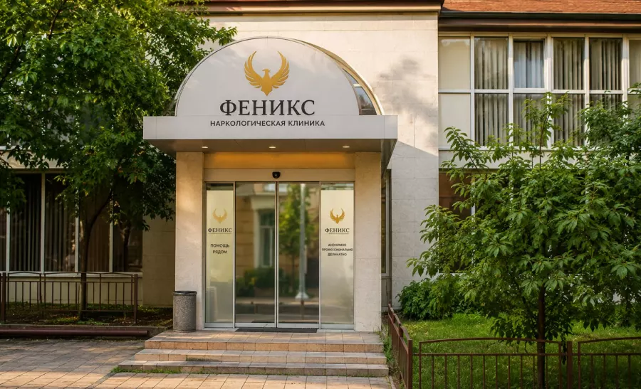 Вход в наркологическую клинику «Феникс» в Карпинске